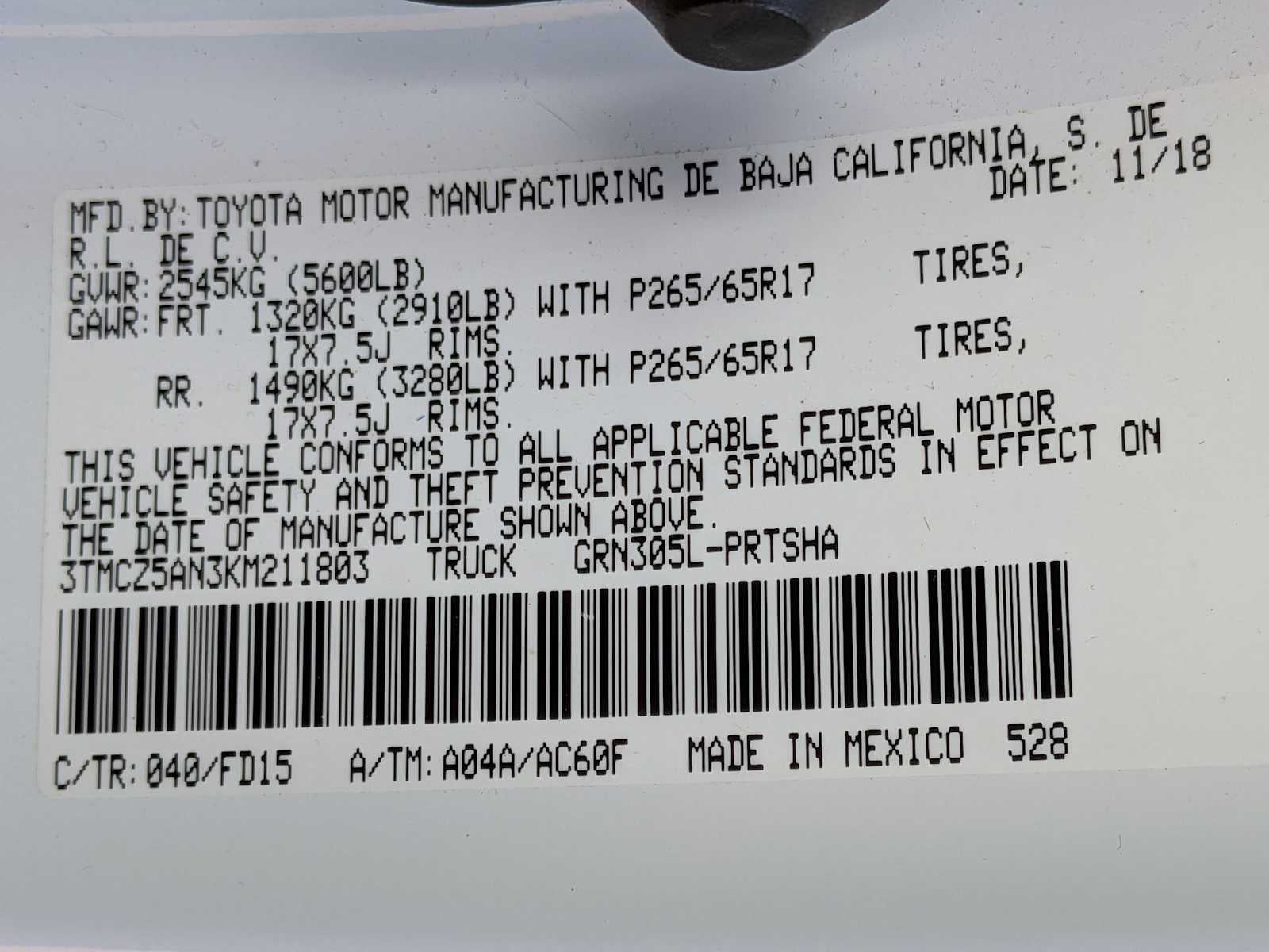 2019 Toyota Tacoma TRD Sport