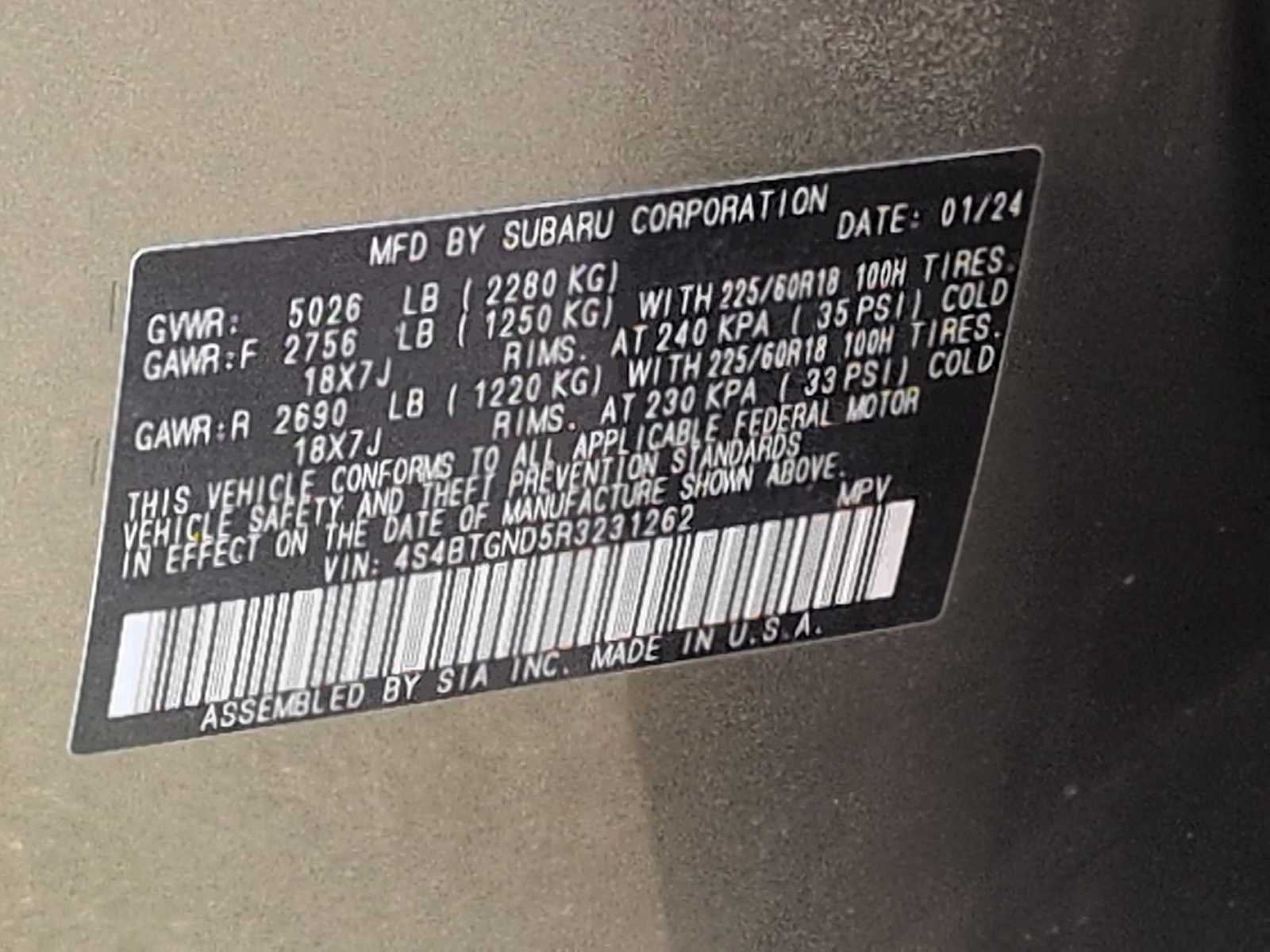 2024 Subaru Outback Limited XT