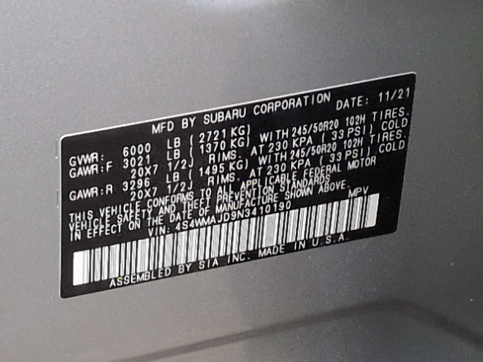 2022 Subaru Ascent Onyx Edition