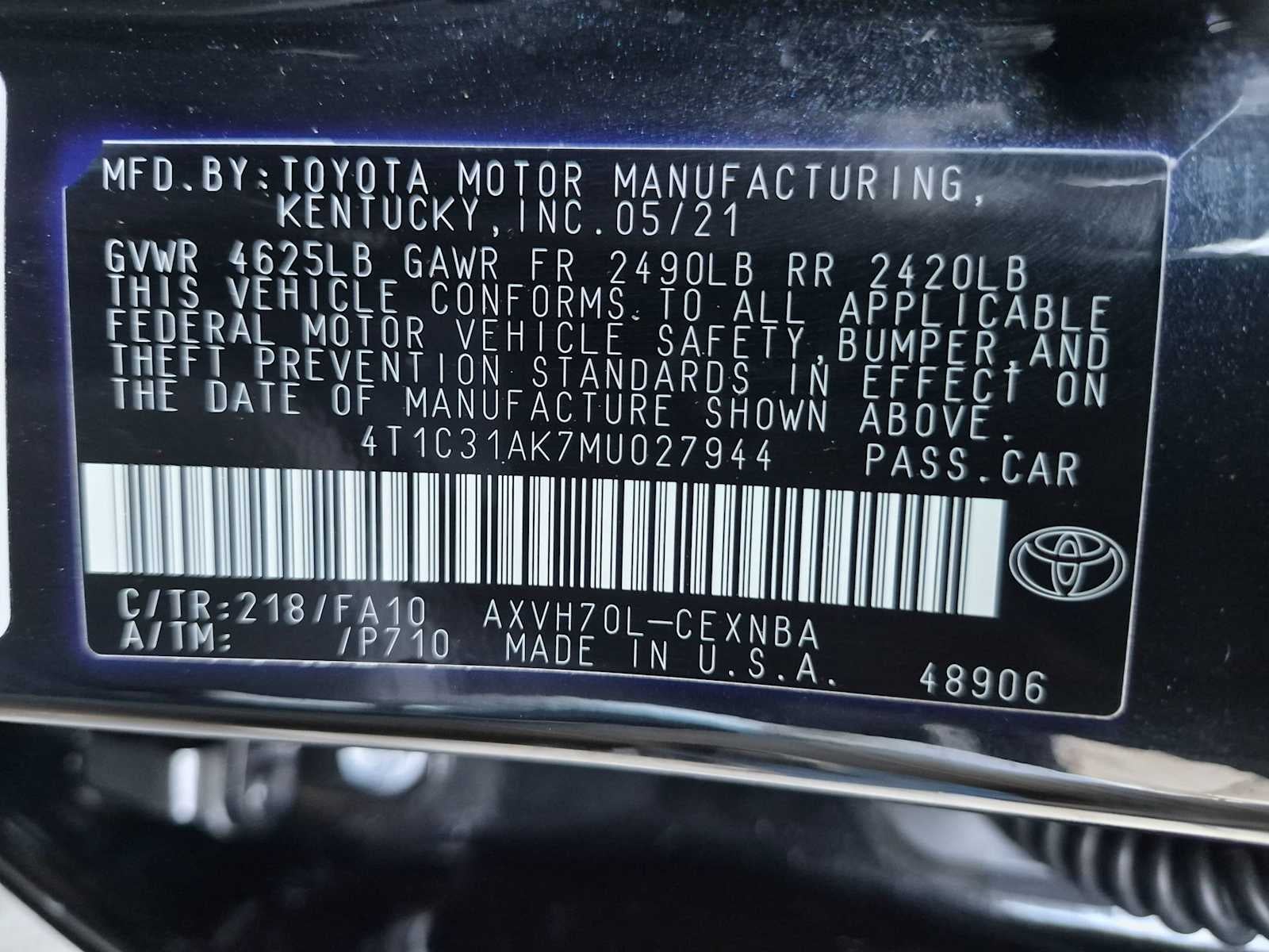 2021 Toyota Camry Hybrid LE