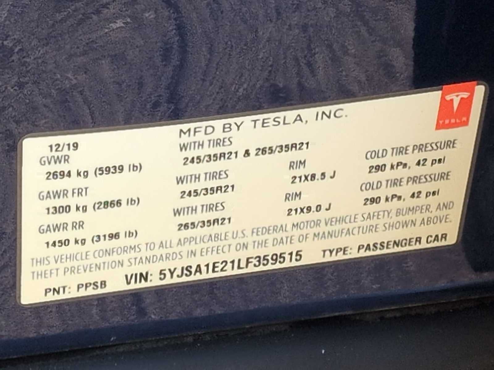 2020 Tesla Model S Long Range Plus