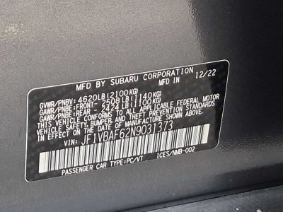 2022 Subaru WRX Premium