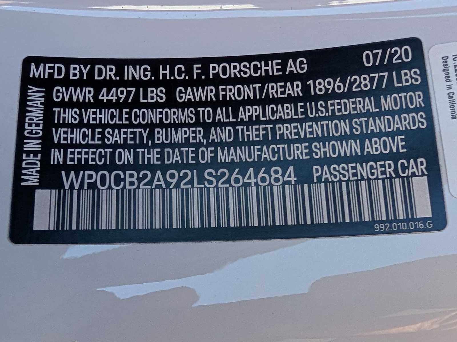 2020 Porsche 911 Carrera S