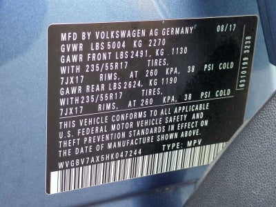 2017 Volkswagen Tiguan 2.0T 4MOTION