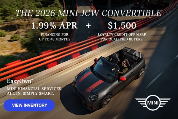 Overhead view on the 2026 MINI JCW Convertible