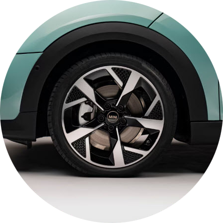 A close-up of the MINI Cooper S 2 Door’s wheel.